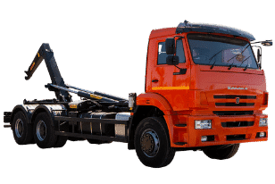 Крюковой погрузчик (мультилифт) КАМАЗ — пухтовоз для перевозки мусорных контейнеров (пухто)